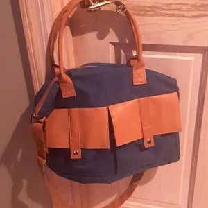 Denim/leather bag